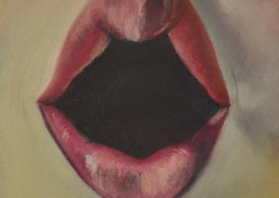 burns, sarah. open mouth. pastel on board. 5 in x 7 in.